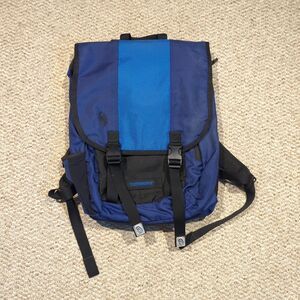 Timbuk2 Swig Laptop Commuter Backpack Blue Padded Side Zipper Messenger